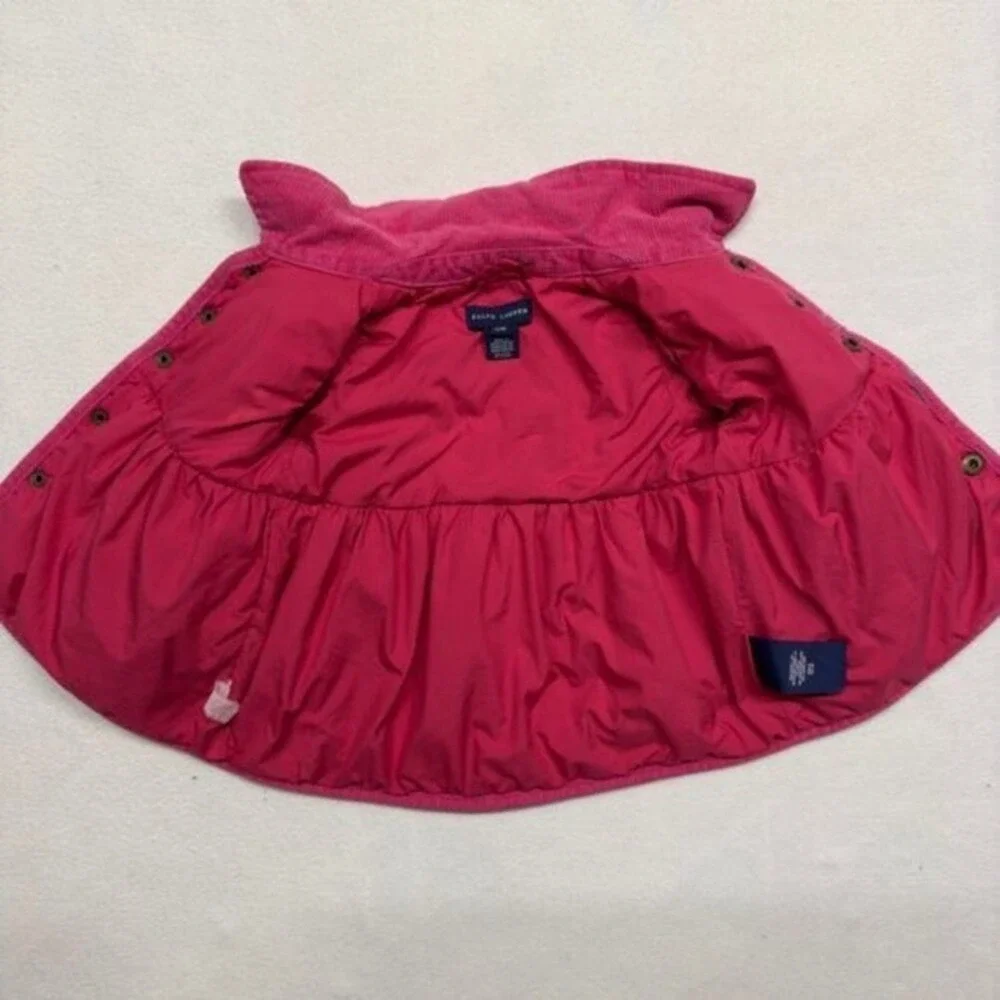 Ralph Lauren Kids Pink Quilted Barn Jacket‎ Corduroy Trim 18M